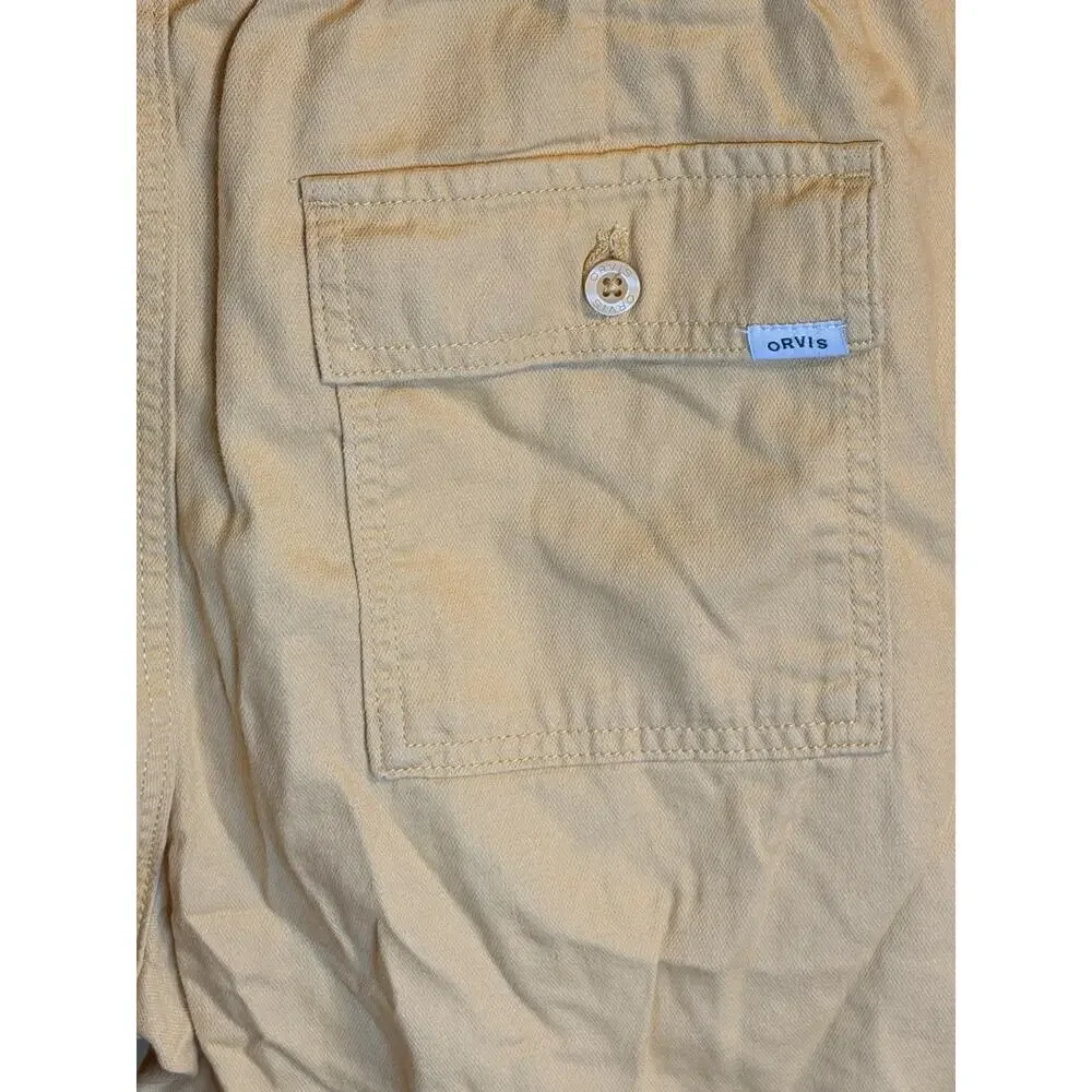 Orvis Classic Colection Yellow Pull-Up Shorts Size XL - Picture 5 of 6